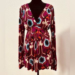 T-Bags Maternity | V-neck skirted top | Size L | Multi color
